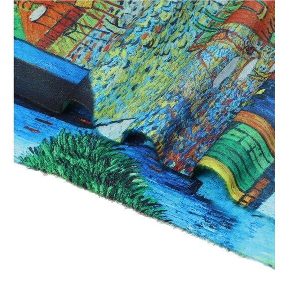 Van Gogh-Inspired Multicolor Scarf With Fringe - Picture 6 of 7